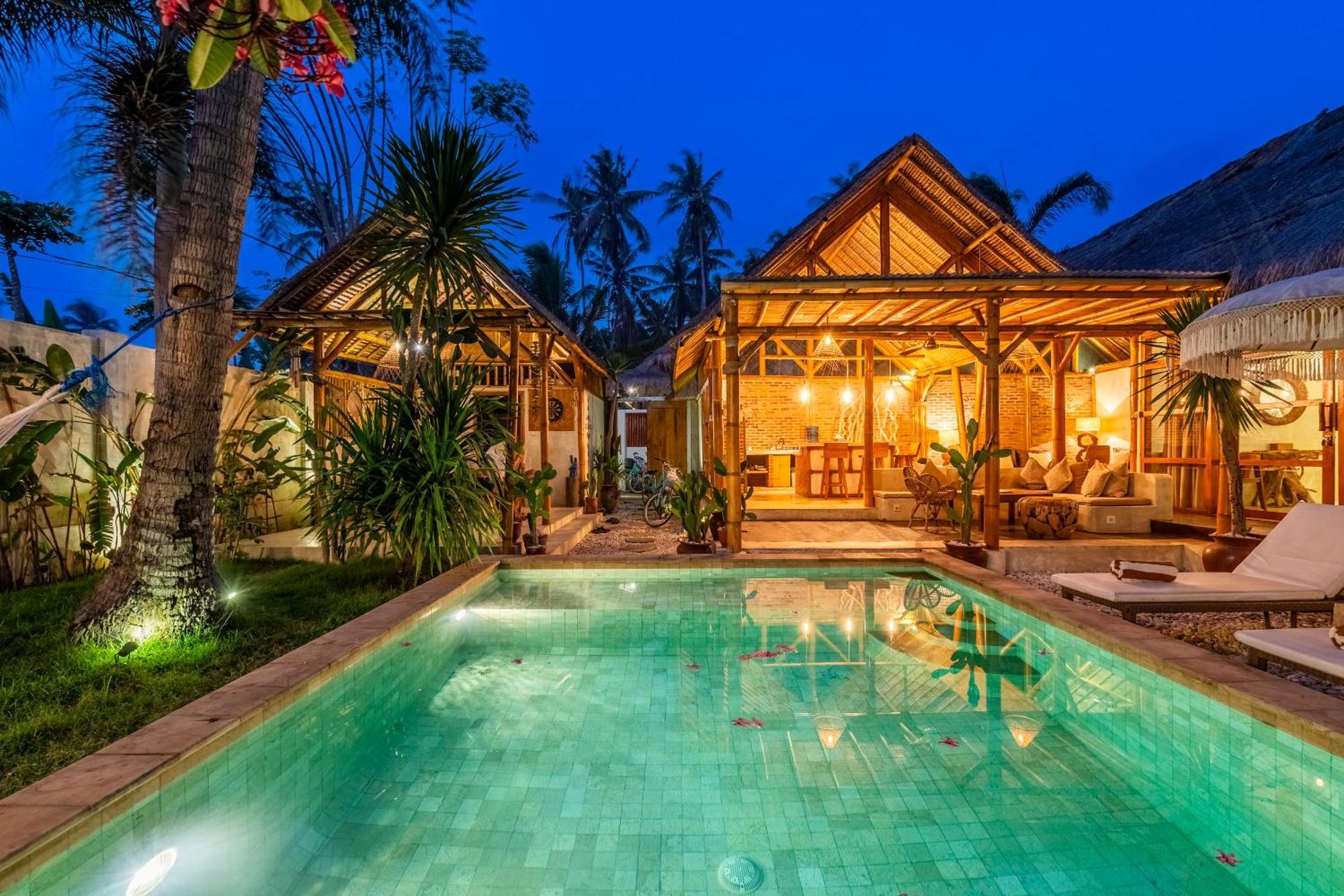 Villa Burung Gili Air Authentic 3-Bedroom Bamboo Villa With Private Pool Exteriér fotografie