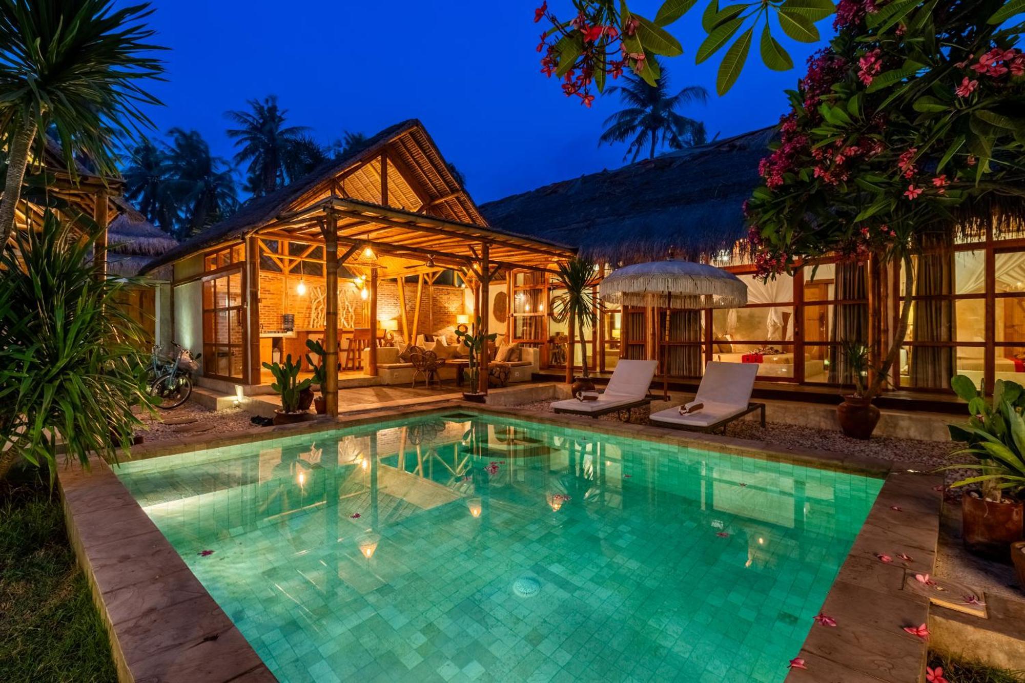 Villa Burung Gili Air Authentic 3-Bedroom Bamboo Villa With Private Pool Exteriér fotografie